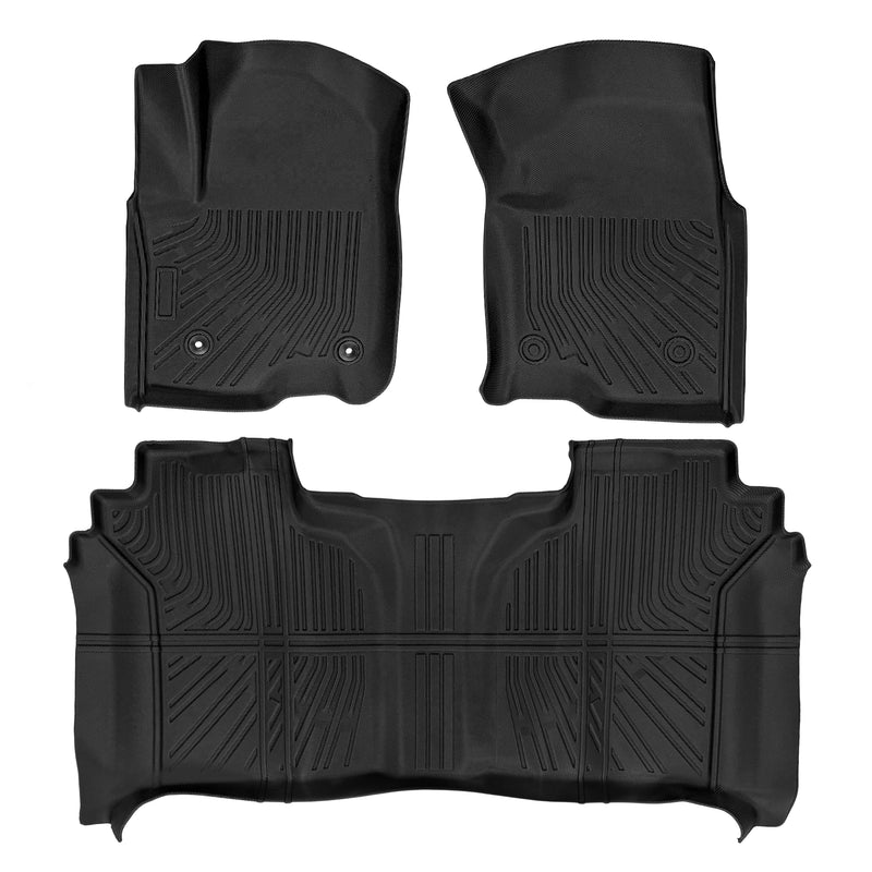 Silverado Sierra 2019-2025 1500 &2020-2025 2500HD 3500HD Crew Cab All-Weather TPE Floor Mats