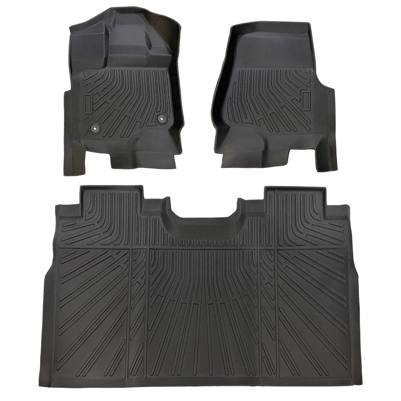 2015-2025 Ford F150 / F-150 Lightning SuperCrew Cab Without Seat Storage All-Weather TPE Floor Mats