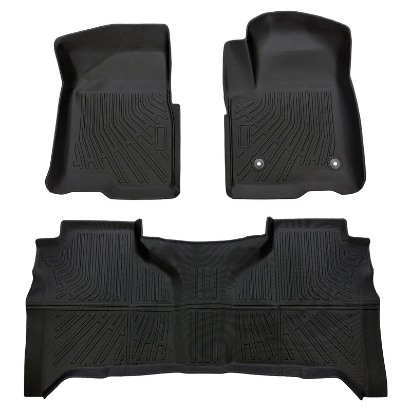 2019-2025 Silverado Sierra 1500 New Double Cab All-Weather TPE Floor Mats