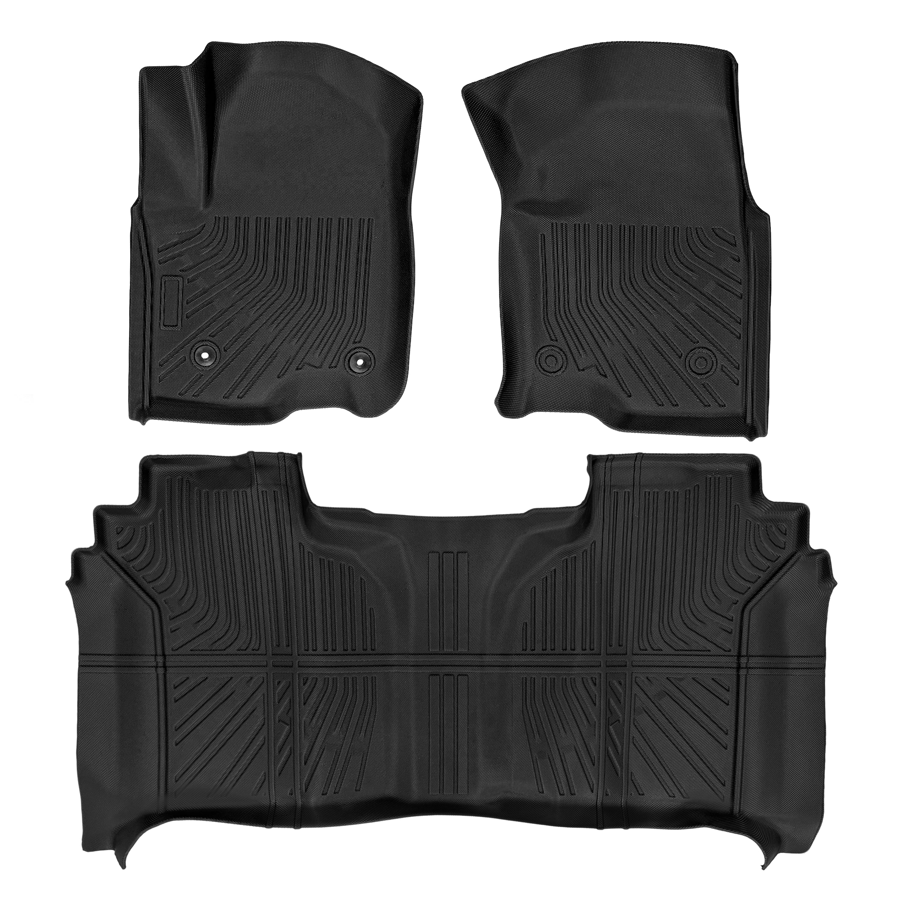 Silverado Sierra 2019-2025 1500 & 2020-2025 2500HD 3500HD Crew Cab All-Weather TPE Floor Mats