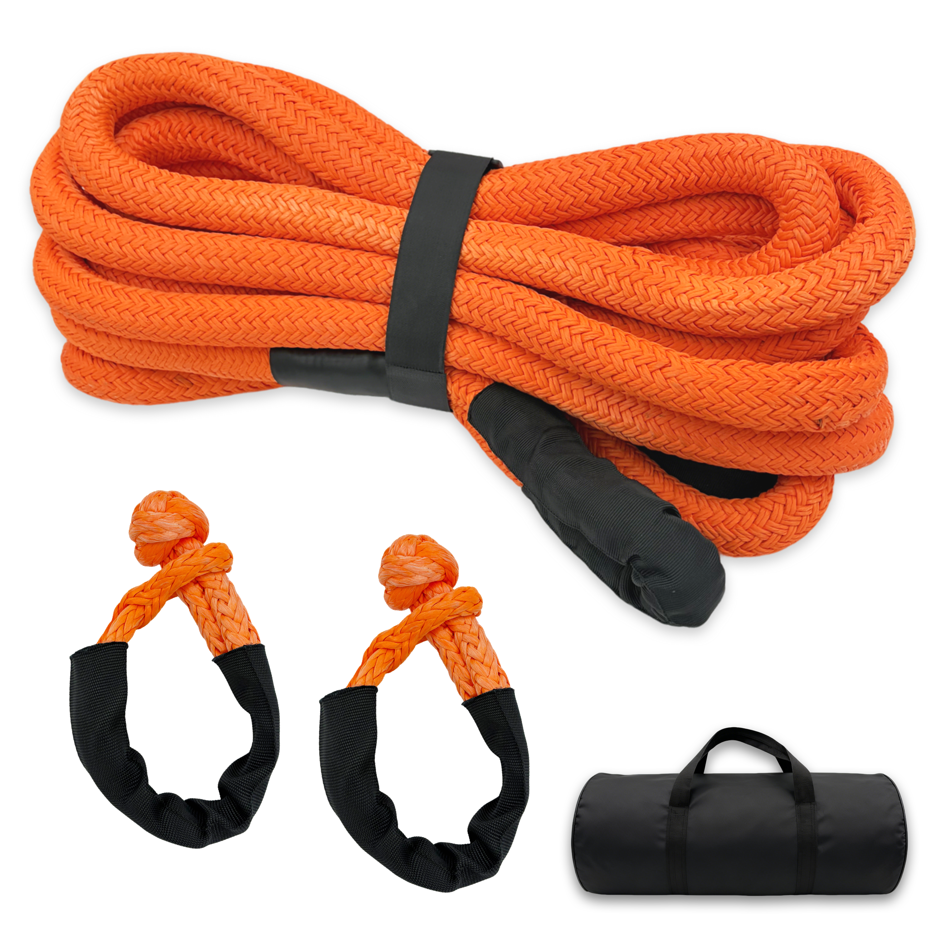 1" x 30ft Kinetic Recovery Rope Soft Shackle Series 35,000 lbs Break Strength