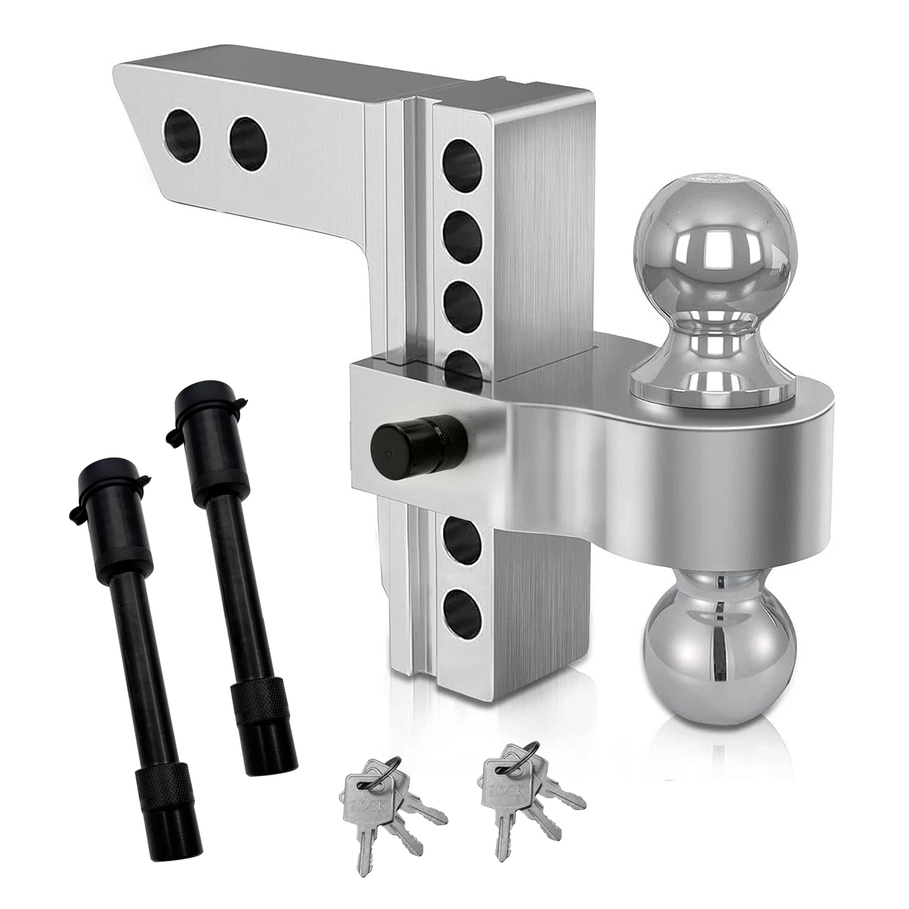 2" Adjustable Hitch 6" Drop/Rise 12,000 GTW with Dual Locks
