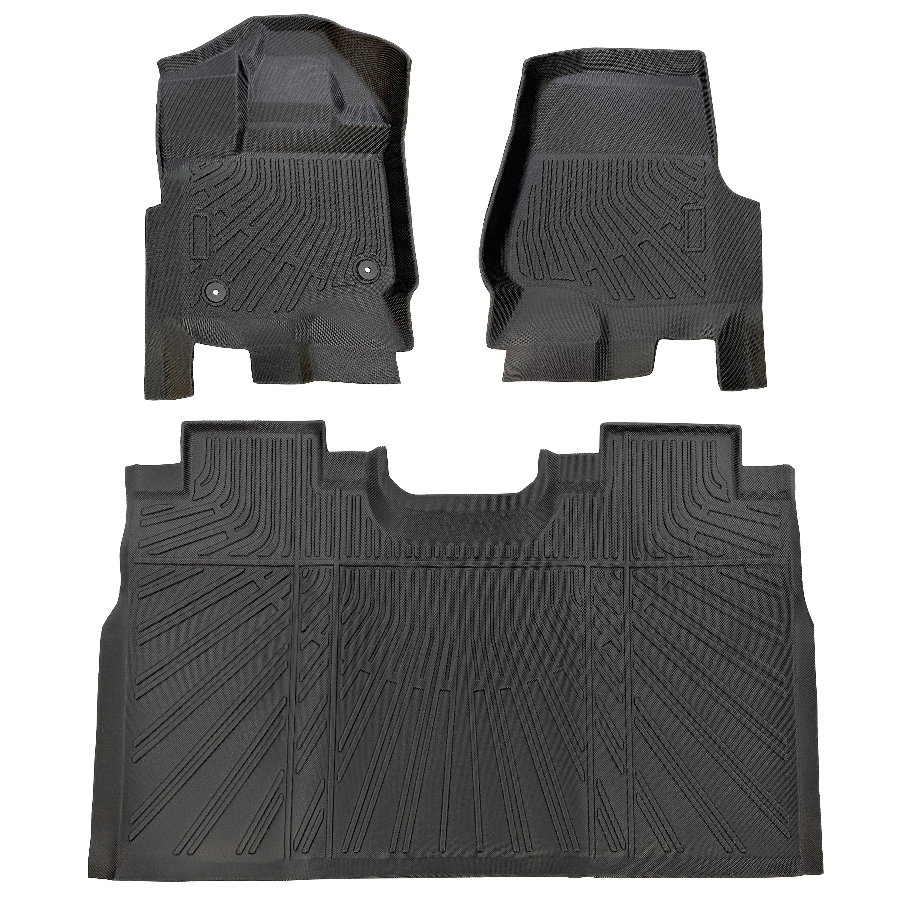 2015-2025 Ford F150 / F-150 Lightning SuperCrew Cab Without Seat Storage All-Weather TPE Floor Mats