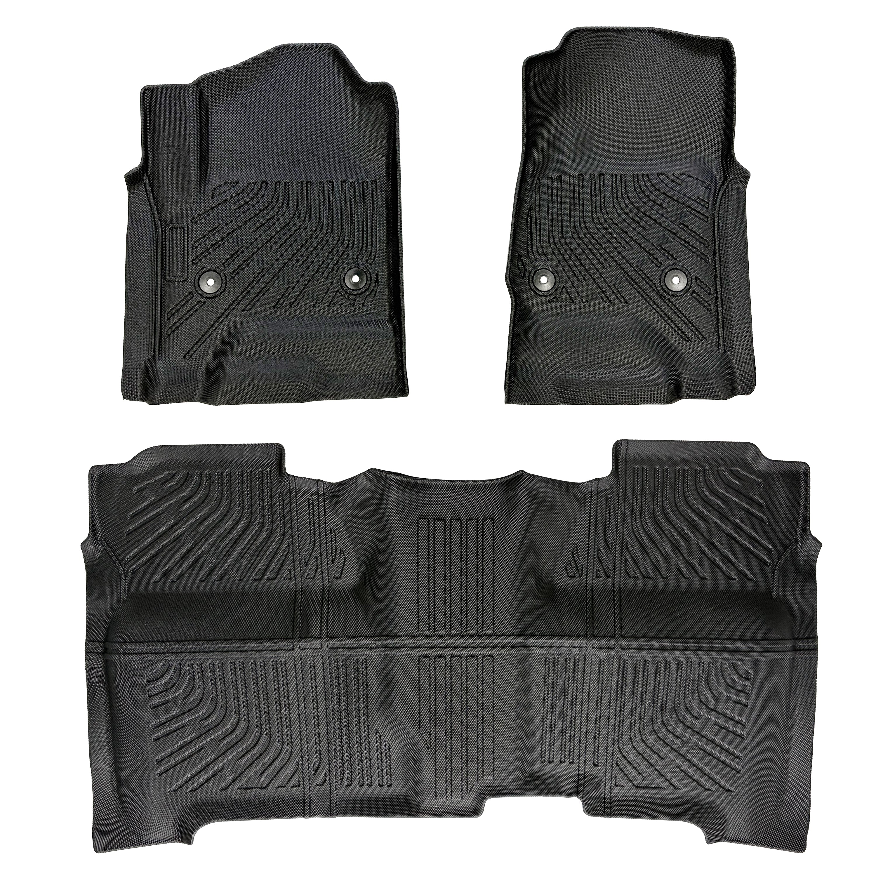 Silverado Sierra 2014-2018 1500 & 2015-2019 2500HD 3500HD Crew Cab All-Weather TPE Floor Mats