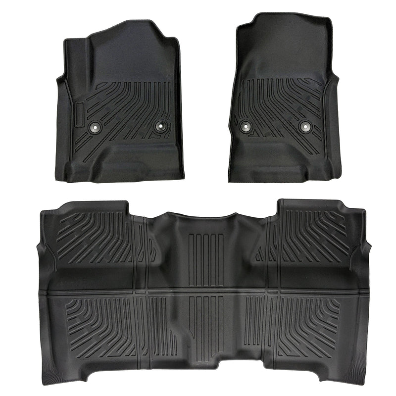 Silverado Sierra 2014-2018 1500 &2015-2019 2500HD 3500HD Crew Cab All-Weather TPE Floor Mats