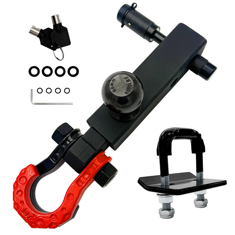 2"Hitch with Ball 50,600 lbs Strength &Shackle Key Lock