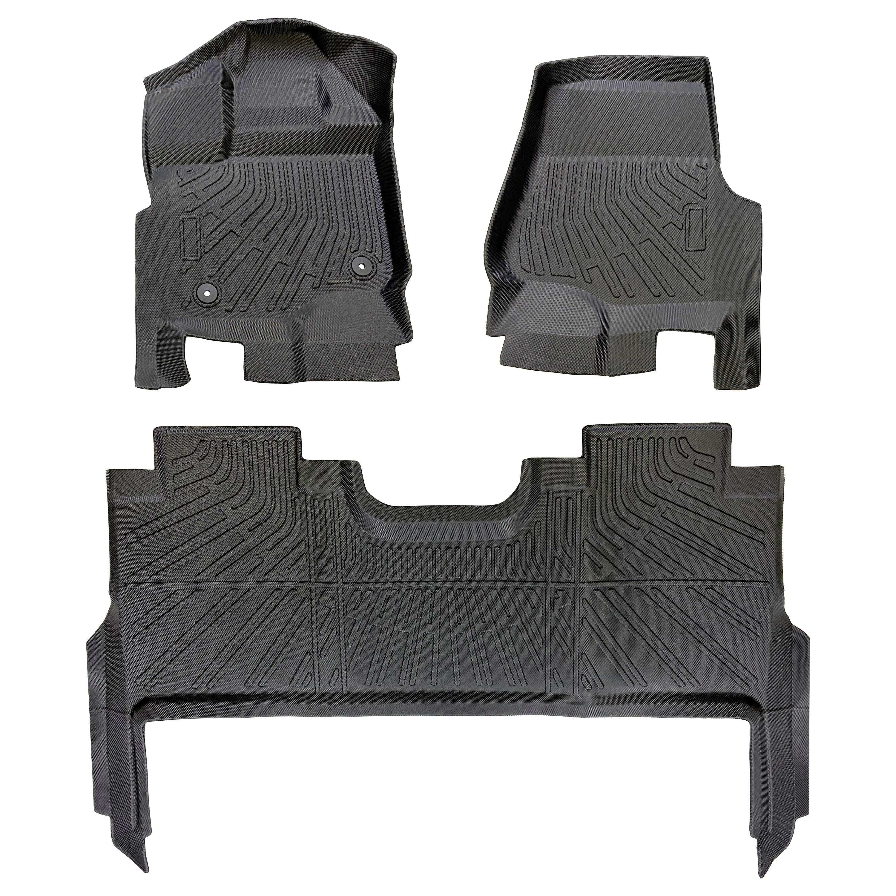 2015-2025 Ford F150 / F-150 Lightning SuperCrew Cab With Seat Storage All-Weather TPE Floor Mats