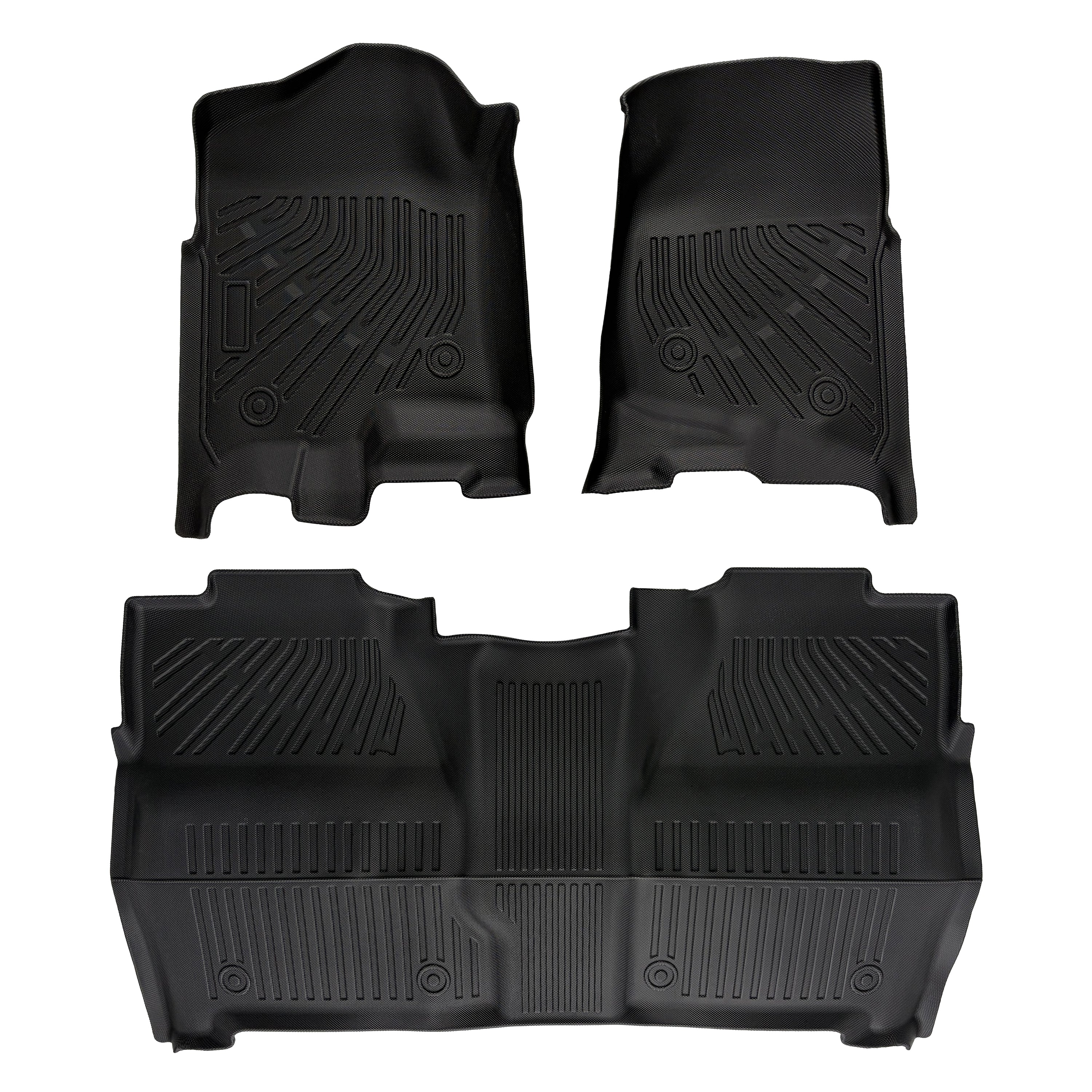 Silverado Sierra 2007-2013 1500 & 2007-2014 2500HD 3500HD Crew Cab All-Weather TPE Floor Mats