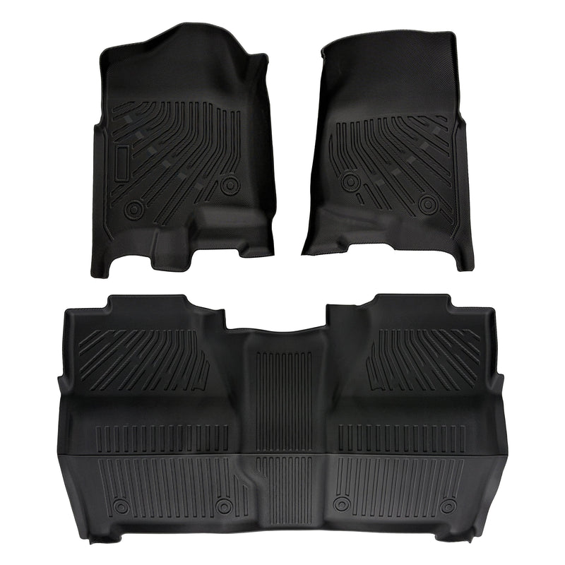 Silverado Sierra 2007-2013 1500 &2007-2014 2500HD 3500HD Crew Cab All-Weather TPE Floor Mats